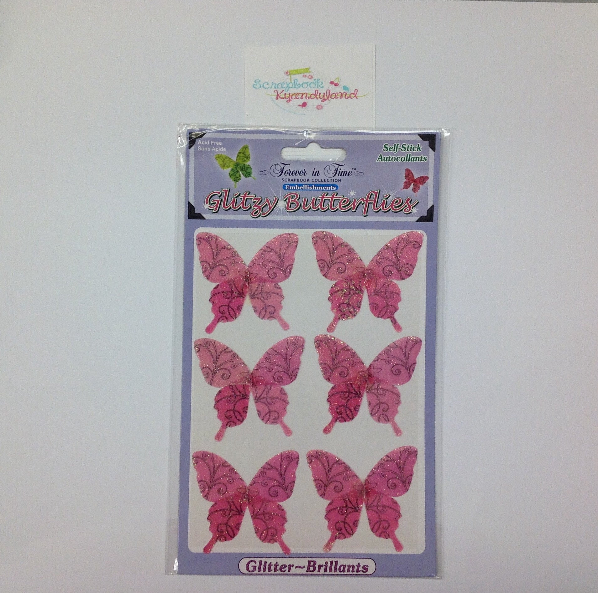 Forever in Time GLITZY BUTTERFLIES Stickers - Scrapbook Kyandyland