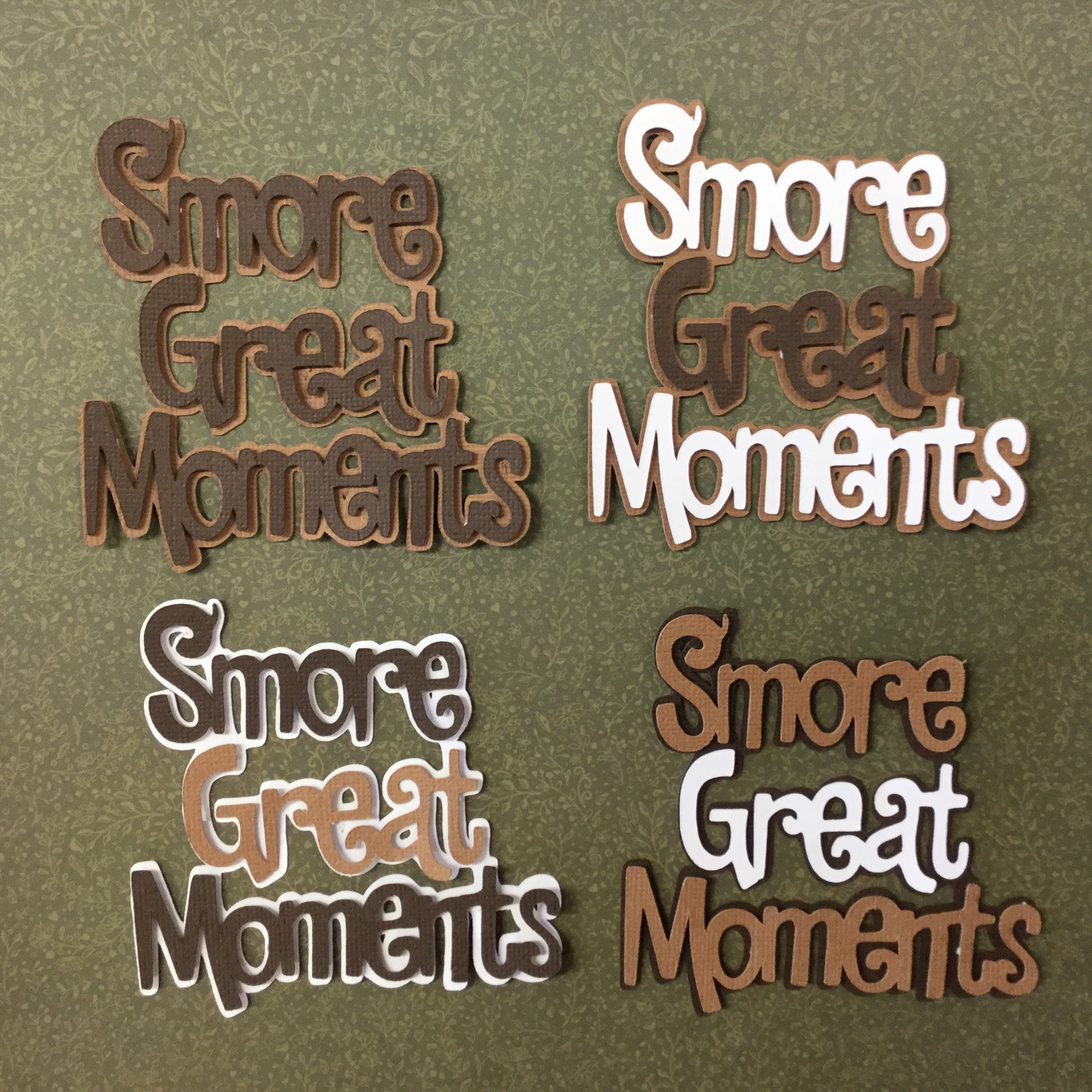 S’MORE GREAT MOMENTS Camping Custom Scrapbook Die Cuts Scrapbooksrus 