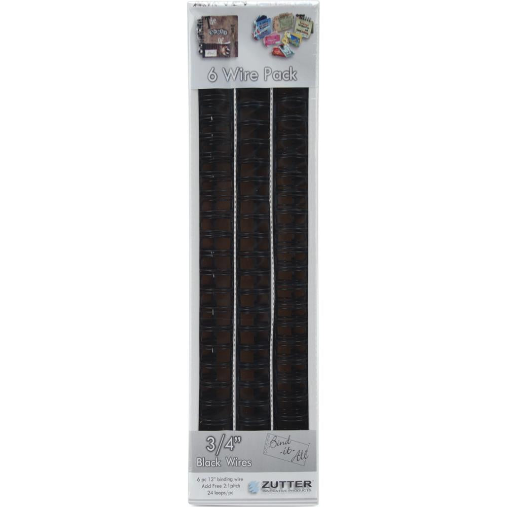 Zutter Universal BINDING WIRES 3/4” Black 6pc Scrapbooksrus