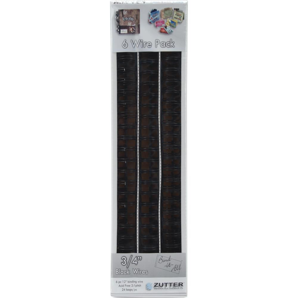 Zutter Universal BINDING WIRES 3/4” Black 6pc Scrapbooksrus 