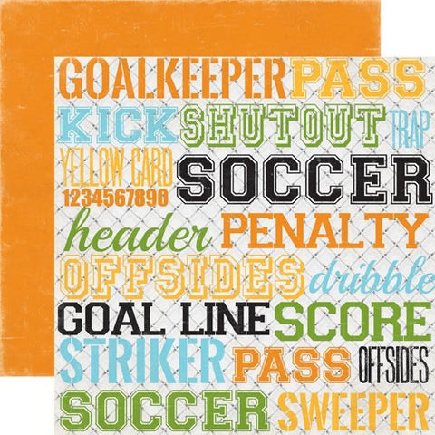 Soccer Echo Park GOAL WORDS 12"X12" Scrapbook Paper