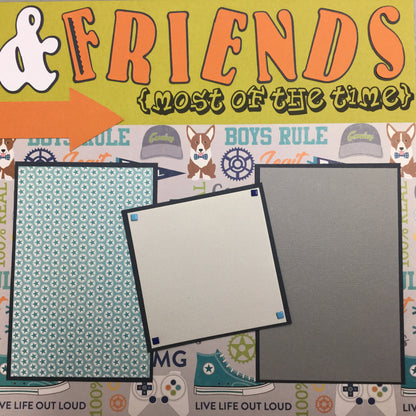 Premade BROTHERS AND FRIENDS (2) 12X12 Scrapbook Pages Scrapbooksrus