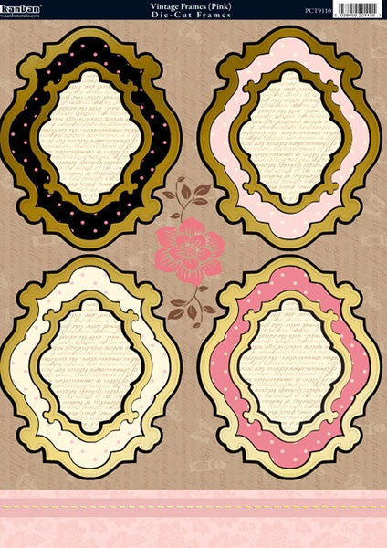 Kanban VINTAGE FRAMES DieCut Photo Card Toppers 8pc - Scrapbook Kyandyland