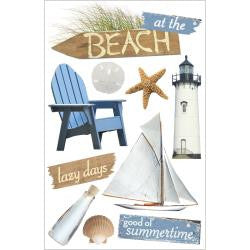 Paper House AT THE BEACH 3D Stickers 10pc