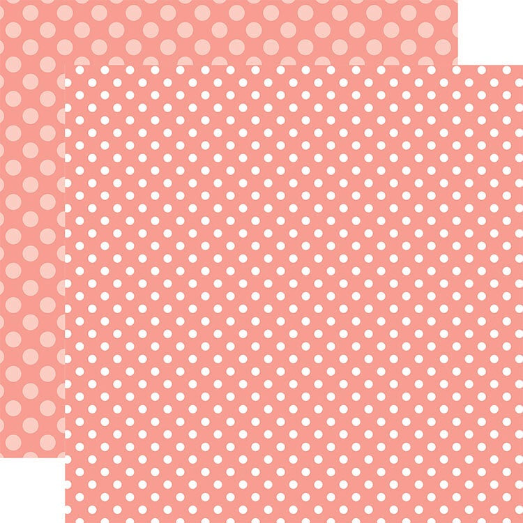 Echo Park Dots & Stripes CORAL REEF  12"X12" Scrapbook Paper Scrapbooksrus