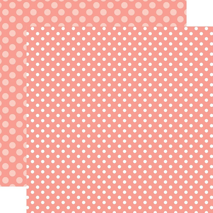 Echo Park Dots &amp; Stripes CORAL REEF  12&quot;X12&quot; Scrapbook Paper Scrapbooksrus