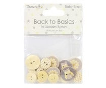 Dovecraft Back to Basics BABY STEPS WOODEN BUTTONS