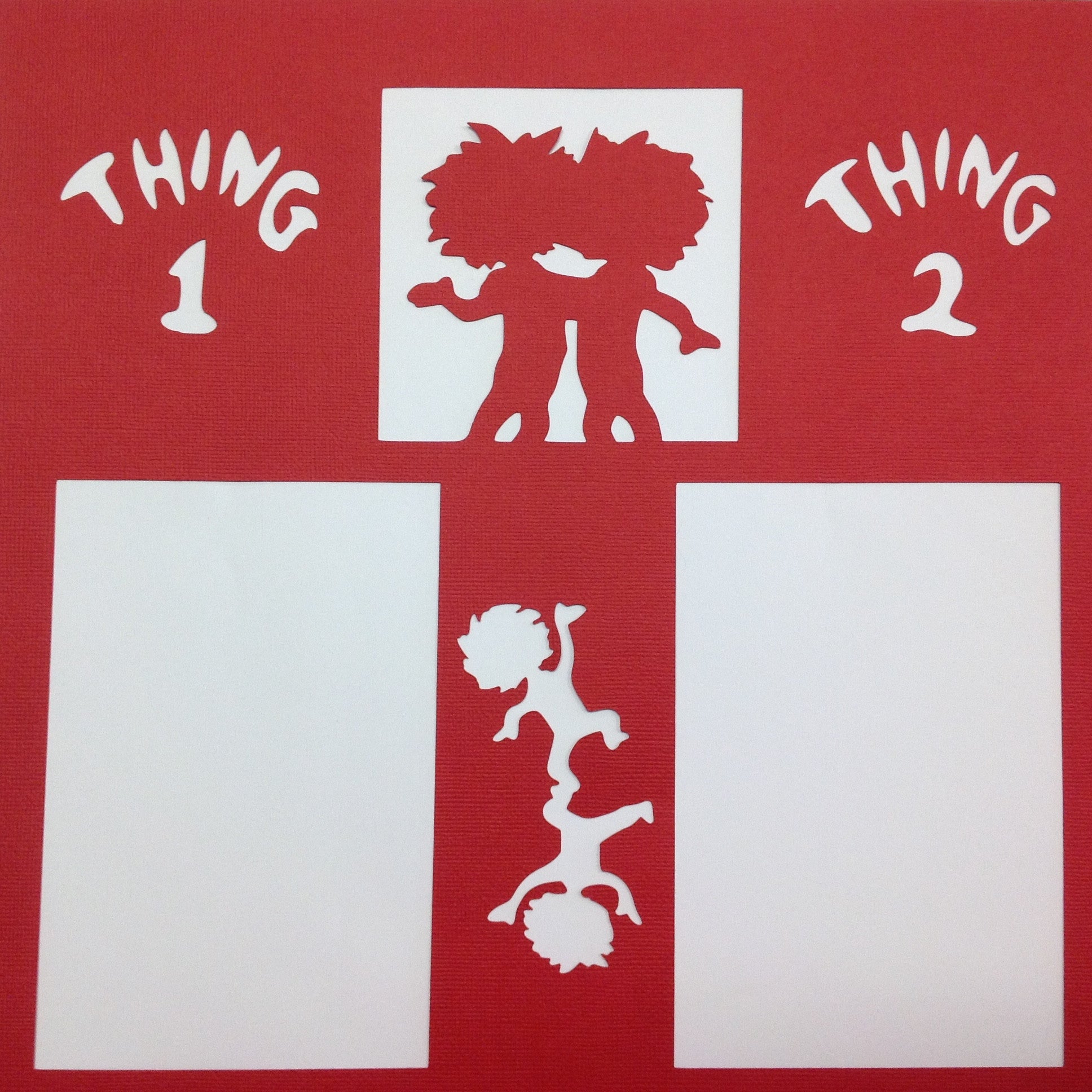 Page Frame Dr. Seuss THING 1 &amp; 2 12&quot;x12&quot; RED Scrapbook Overlay