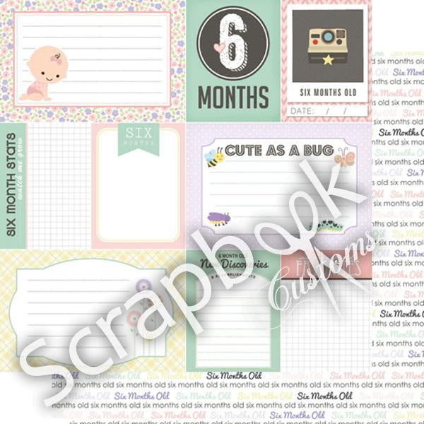 BABY GIRL MONTHS 12&quot;X12&quot; Scrapbook Customs Paper