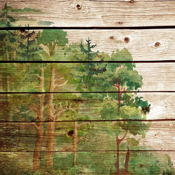 WOOD PLANK FOREST 12&quot;X12&quot; Scrapbook Paper