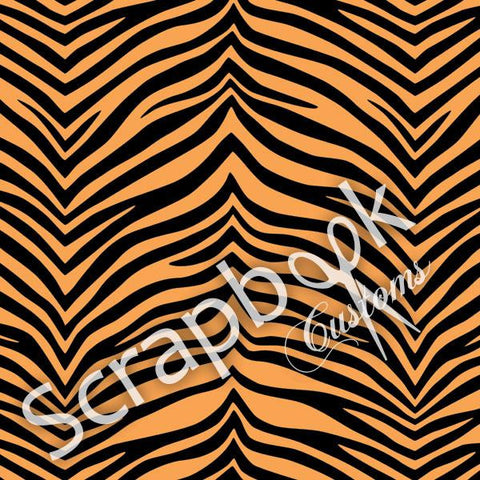 Zoo Buddies TIGER PRINT 12"X12" Scrapbook Customs Paper