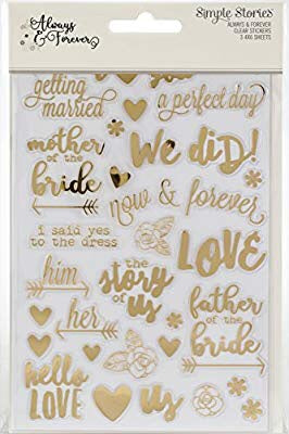 Simple Stories ALWAYS &amp; FOREVER Clear Stickers  @scrapbooksrus
