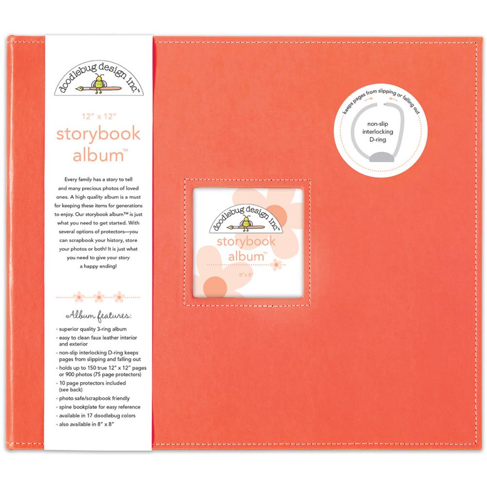 Doodlebug STORYBOOK ALBUM CORAL 12”X12” D-Ring Scrapbook