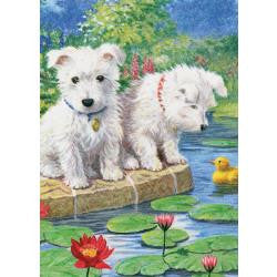 Royal Mini Color Pencil By Number WESTIES PUPPIES