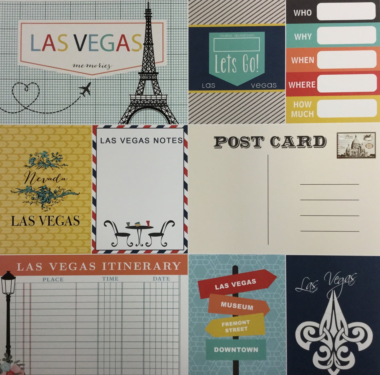 LAS VEGAS  Memories 12&quot;X12&quot; Scrapbook Paper Scrapbooksrus