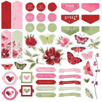 49 and Market ArtOptions ROUGE CHIPBOARD ELEMENT SET 58pc