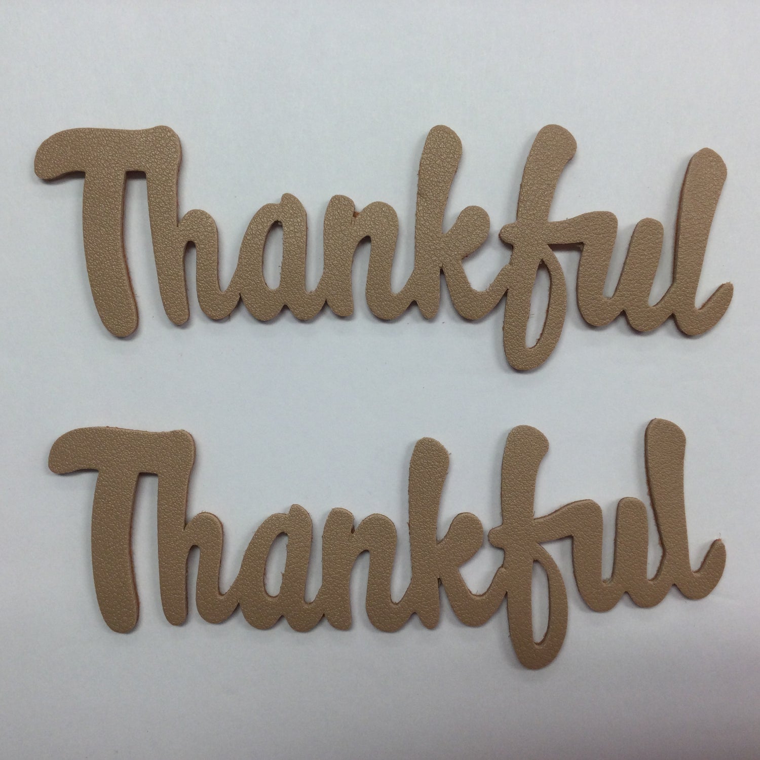 Faux Leather Word THANKFUL Fall Scrapbook Title 1pc