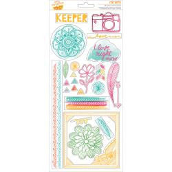 Amy Tangerine RISE &amp; SHINE Accent &amp; Phrase Stickers 58pc - Scrapbook Kyandyland