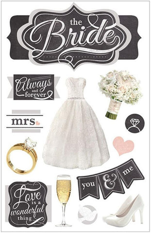 Paper House THE BRIDE 3D Stickers 13pc