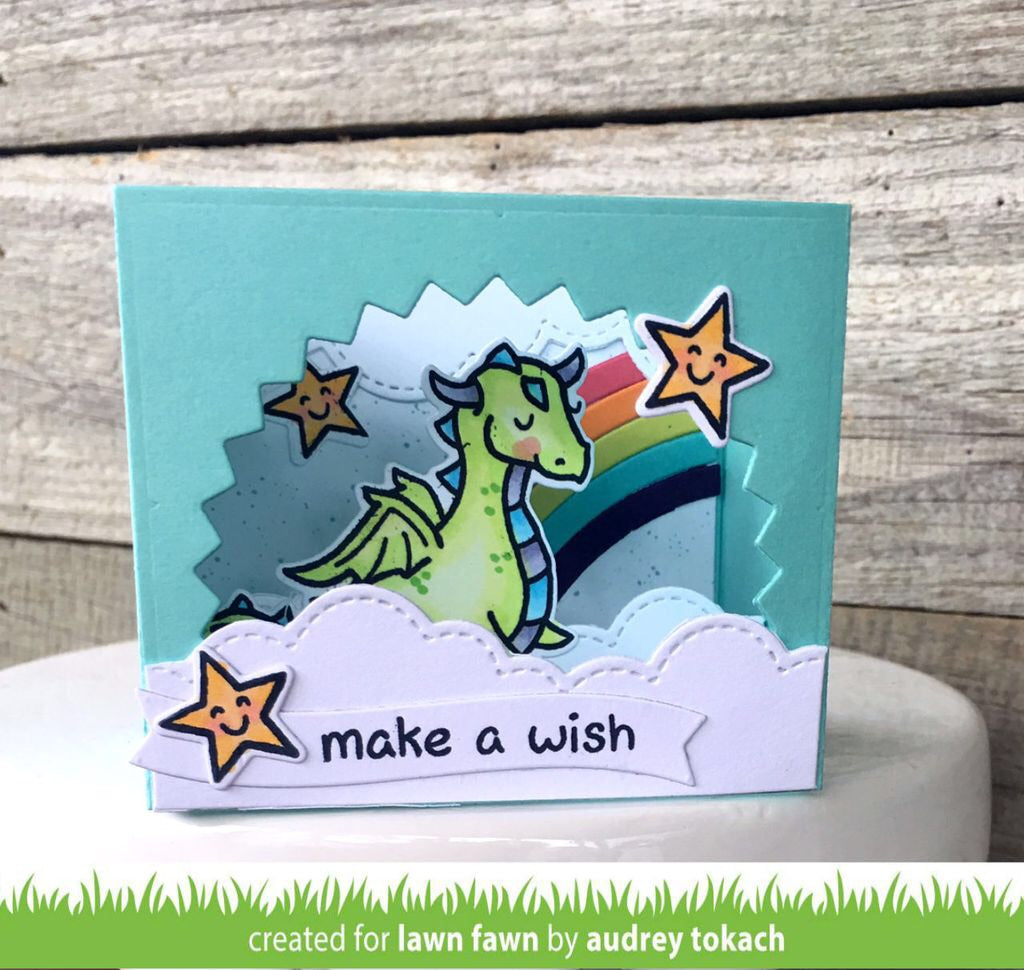 Lawn Fawn Cuts Shadow Box Card RAINBOW ADD-ON Sample Scrapbooksrus