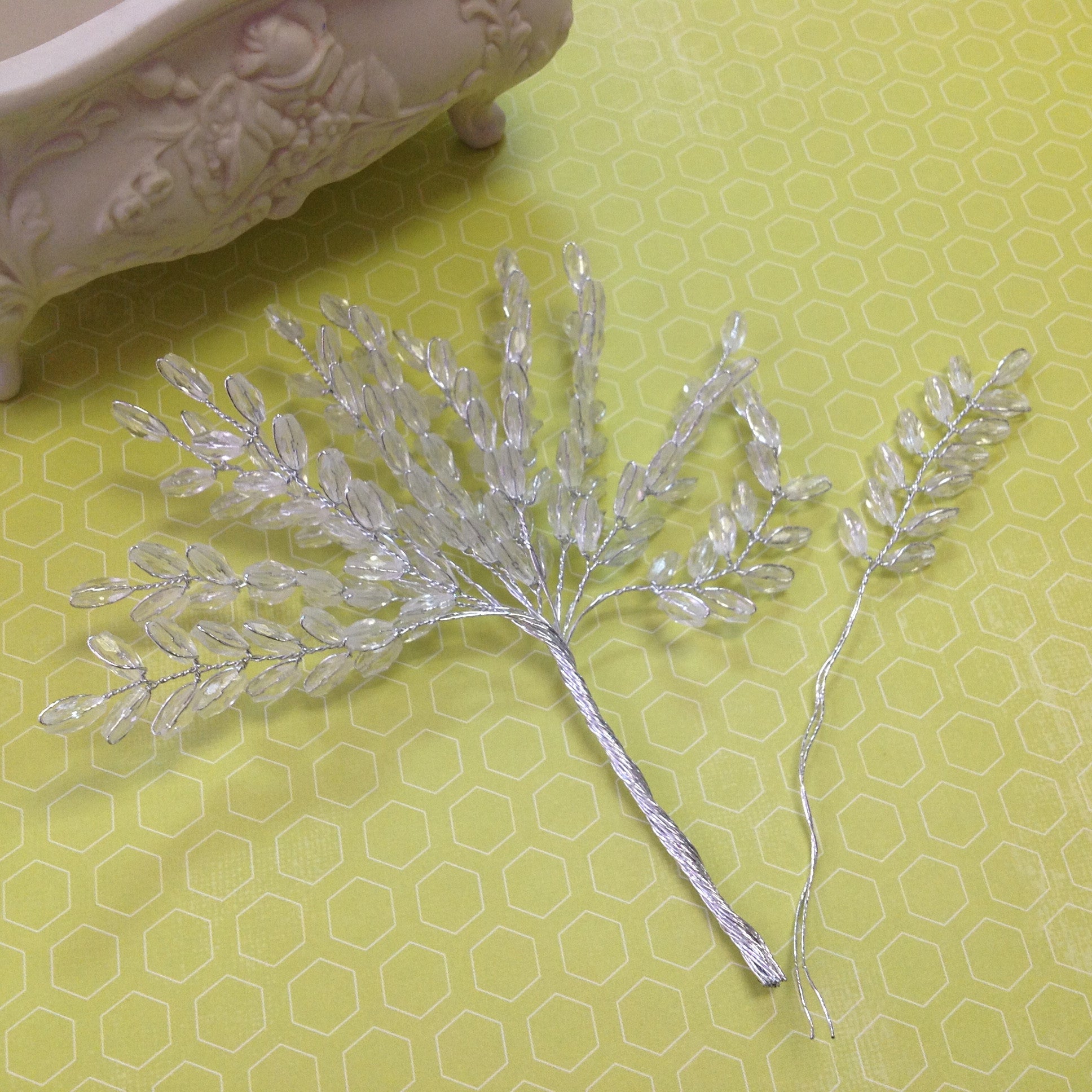 Clear Wheat Grass Vine Embellishment 3/4&quot; X 2&quot; 1pc - Scrapbook Kyandyland