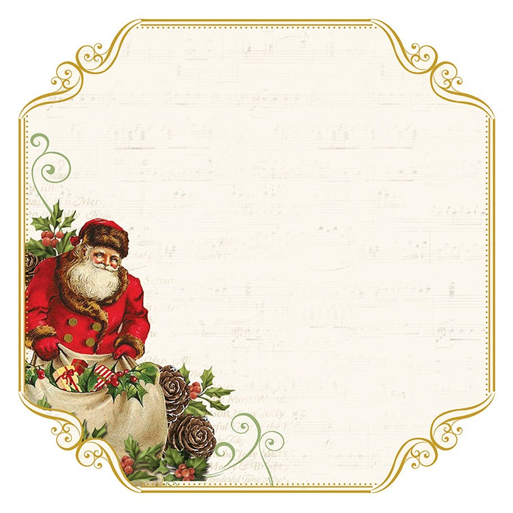 Kaisercraft Silent Night SANTA LIST  12&quot;X12&quot;  Foil Scrapbook Paper Scrapbooksrus