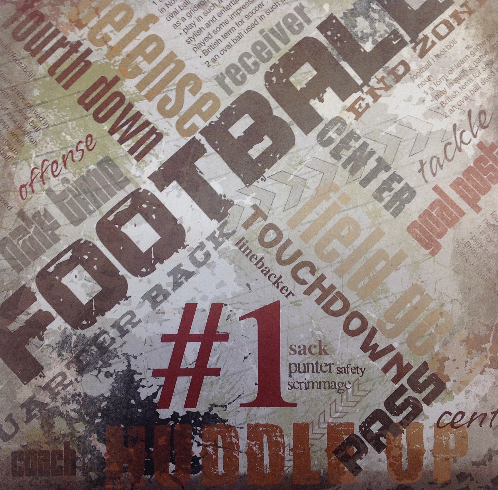 FOOTBALL EXTREME 12&quot;X12&quot; Sports Cardstock Paper Sheet