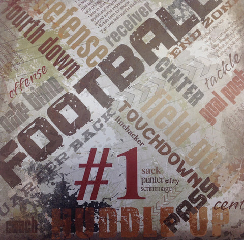 FOOTBALL EXTREME 12"X12" Sports Cardstock Paper Sheet