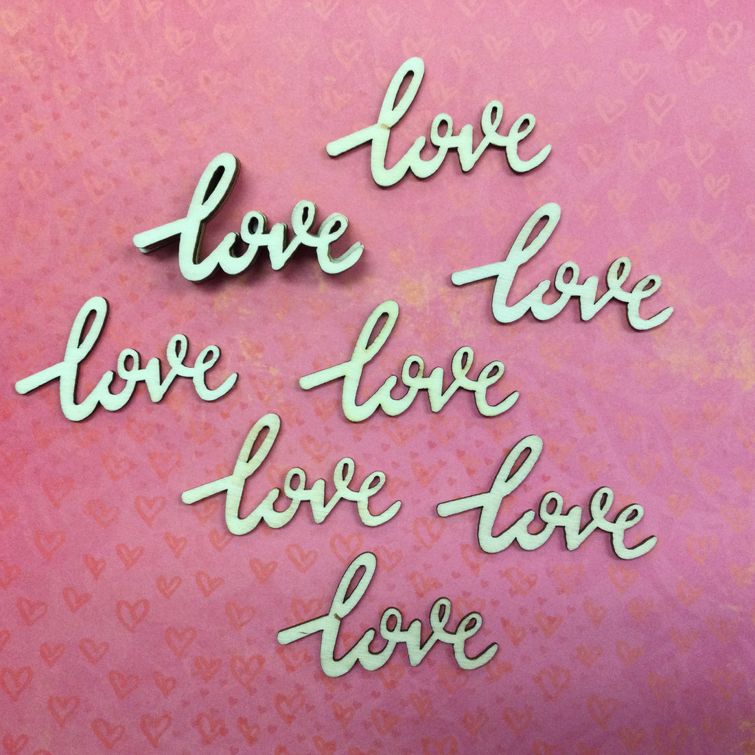 Wooden Word LOVE Wood Embellishment 1pc