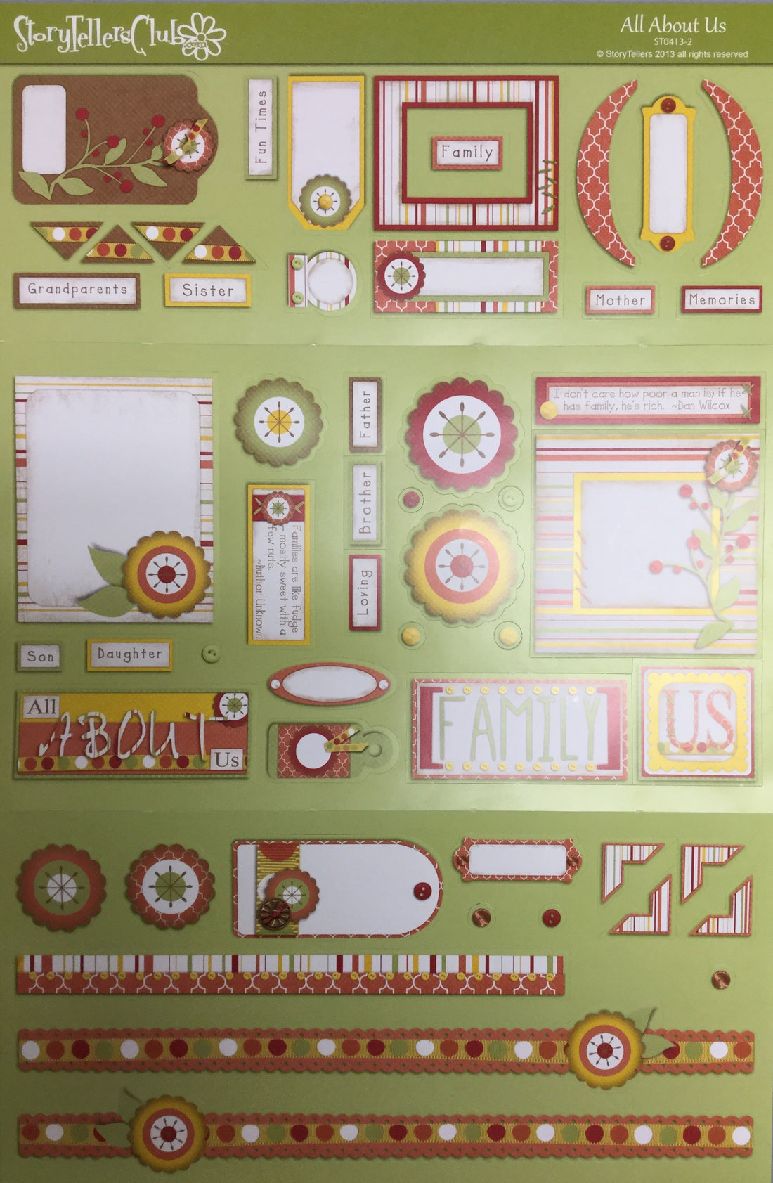 Storytellers ALL ABOUT US KIT 12&quot;X12&quot; Scrapbook Paper &amp; DieCuts 5pc Scrapbooksrus