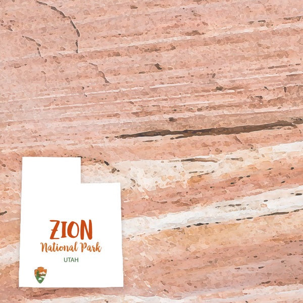 ZION National Park Watercolor 12"X12" Scrapbook Paper